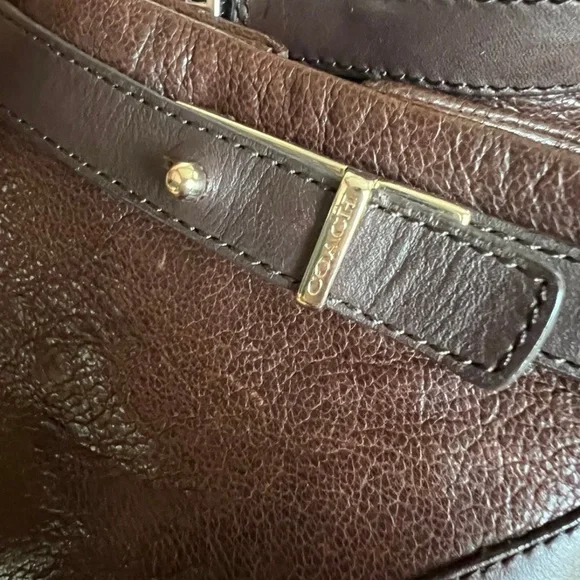 Brown Leather Wedge Ankle Boots Beautiful Brown Coach Booties - Picture 4 of 9